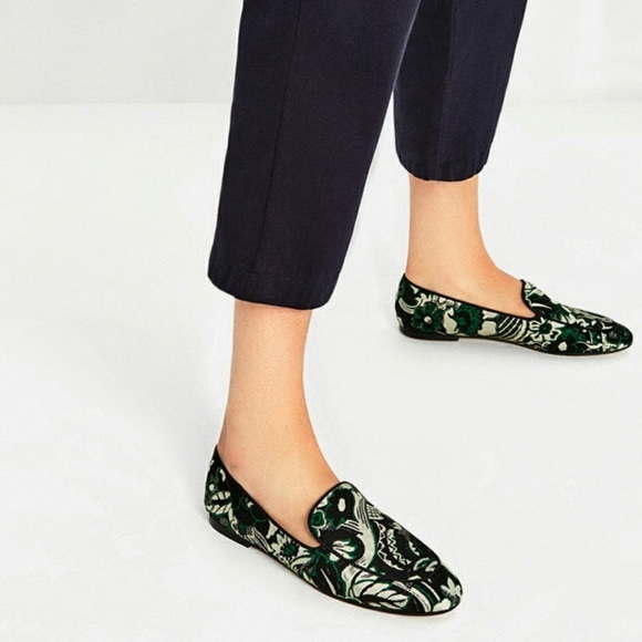 Zara Shoes - Zara Basic Collection Floral Print Loafers